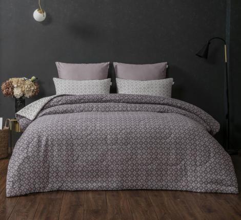 Постельное белье с одеялом "Kazanov.A." Кемер (лаванда платина) Муслин, Евро