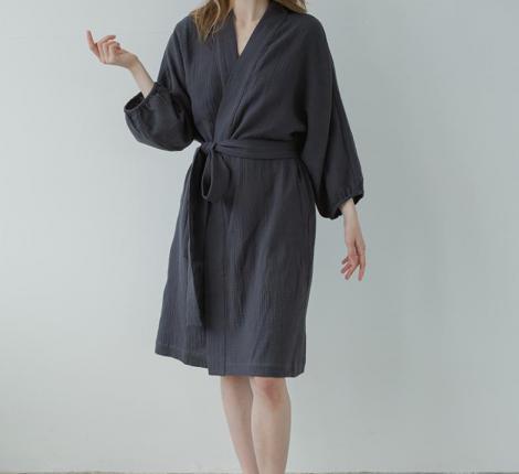 Халат Luxberry "Муслин и комфорт" графитовый, L