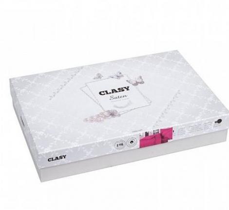 Постельное белье Clasy Satin Gizgili "DUZ RENK KIRMIZI", Евро