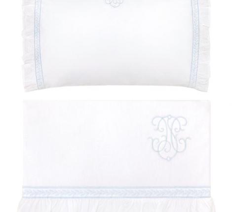 Постельное бельё детское BOVI "ВЕНЗЕЛЬ NEW" Перкаль, белый/голубой