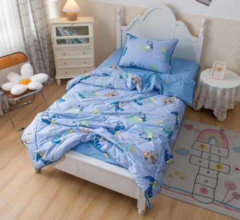 Постельное белье с одеялом детское "Sofi de Marko" Crocodile (синий) Сатин, 1,5 спальный
