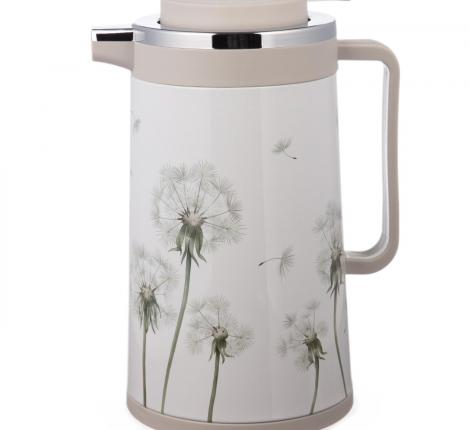 Термос со стеклянной крышкой (с клапаном) AGNESS "DANDELION", 950 мл