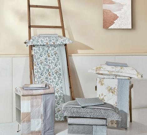 Постельное белье с одеялом "Asabella" 2224-OSPS Сатин, 1,5 спальный