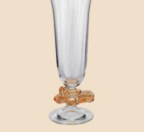 Набор бокалов для шампанского 6 штук "NINFEA-03" (янтарный) стекло, высота 19 см