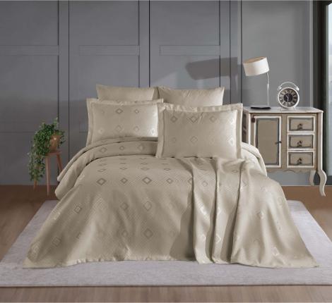 Гобеленовое покрывало "DO&CO" 240х260 (50x70-2 шт.) PETEK, бежевый