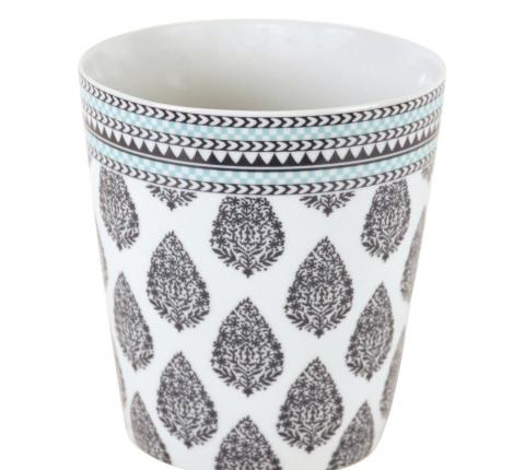 Ваза-кашпо "G&C" (синий с белым)  фарфор, высота 15 см