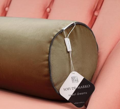 Подушка-валик "Sofi de Marko" Блейк (беж) Велюр, 60х20х20