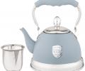 Чайник со свистком и складывающейся ручкой "ТЮДОР", 1,0 л (серый)