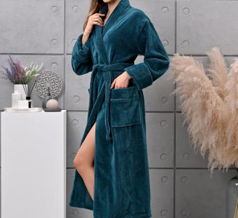 Халат женский трига шалька "AMBIELLA A-1295" изумрудный, 3XL