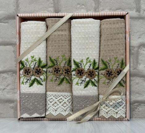 Набор вафельных салфеток "EFOR" (40х60-2шт.) SOFIA DANTELLI, кофейный