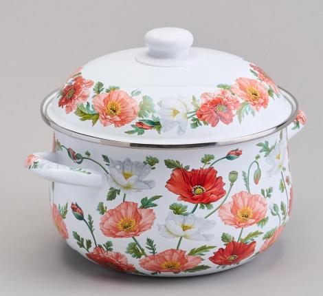 Кастрюля эмалированная с крышкой "МАКИ",  3.6 л