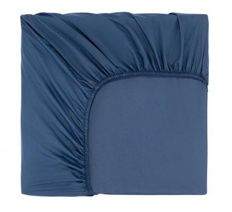 Простыня на резинке "Sofi de Marko" Трисс (синяя) Полисатин, 90х200х20