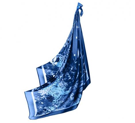 Платок шёлковый "REVE" BLEU, 105х105