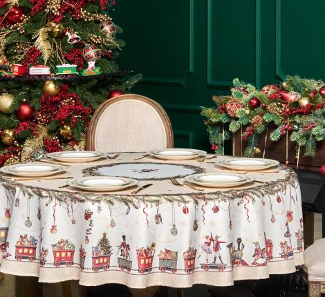 Скатерть круглая LEFARD "ЩЕЛКУНЧИК" 185 см, бежевый