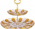Фруктовница 2-х ярусная "LEFARD GOLD GLASS" диаметр 17/30 см