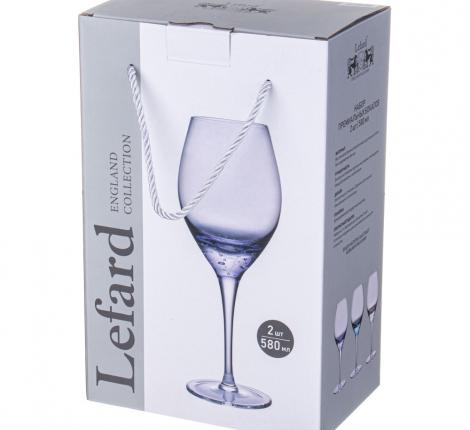 Набор бокалов для вина 2 штуки "BUBLES" BLUE, 580 мл