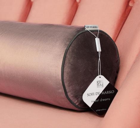 Подушка-валик "Sofi de Marko" Блейк (чайная роза) Велюр, 60х20х20