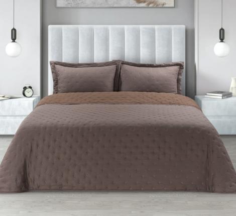 Покрывало PMO-55 коричневый, Евро (230х250) 2 наволочки (50х70)
