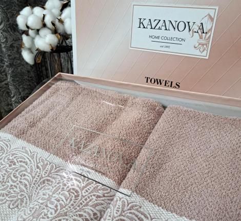 Комплект махровых полотенец "Kazanov.A." Dolce (роза платина), 50х90+70х140