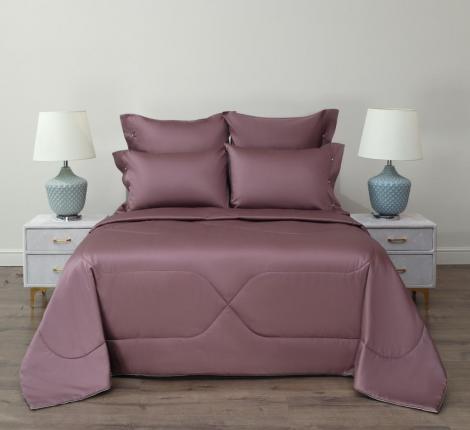 Постельное белье с одеялом "Sofi de Marko" Premium Mako (пурпурная дымка) Сатин ДеЛюкс, Евро