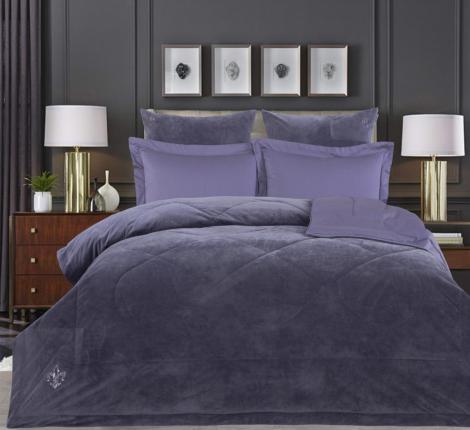 Постельное белье с одеялом "Kazanov.A." Lindor Premium (аметист платина) Велюр/Egypt Cotton, Евро
