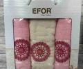 Набор махровых полотенец EFOR &quot;MANDALA&quot; (50*90-2шт,70*140), розовый