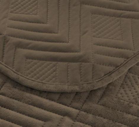 Покрывало из вареного бархата "KARTEKS" 01, 240х260 (50х70-2 шт), коричневый