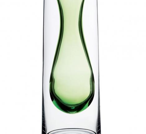 Ваза Cre Art "ALBA 03" (зеленый) стекло, высота 35 см