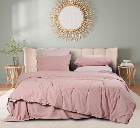 Постельное бельё Sharmes "Rustic melange" 1,5 спальный, розовый