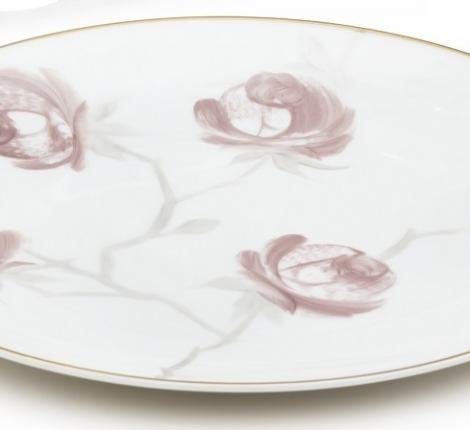 Тарелка для салата или десерта "BOUQUET DE ROSES" диаметр 21 см, лиможский фарфор