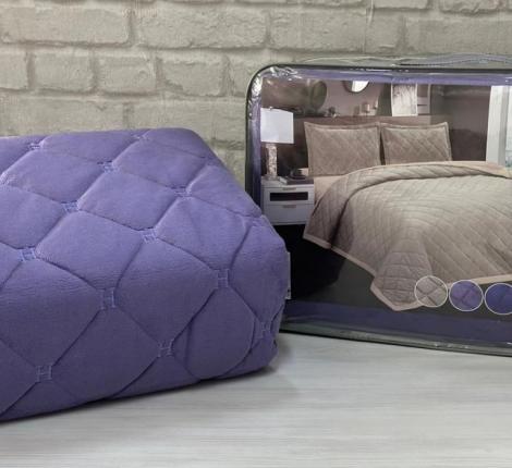 Покрывало велюровое "EFOR PREMIUM" РОМБ 240х260, сиреневый