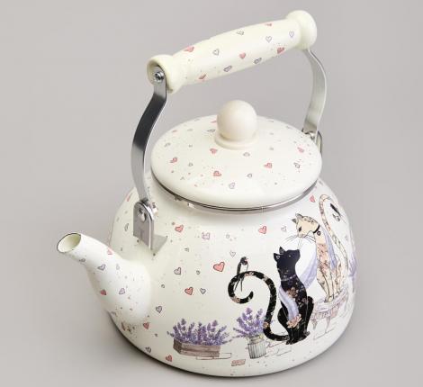 Чайник эмалированный "LAVANDER CATS", 2,6 Л