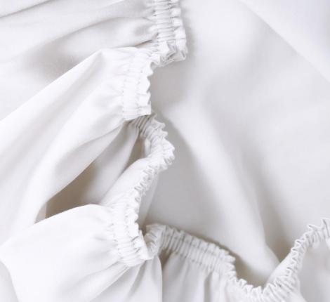 Простыня на резинке "NOBLE TRADITIONS GLACE WHITE GRASS" Сатин ДеЛюкс, 200х200х40