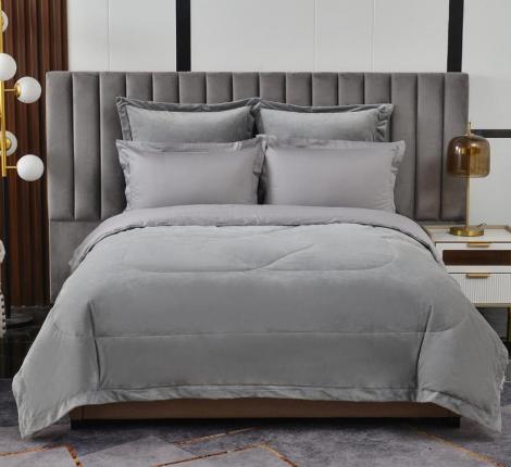 Постельное белье с одеялом "Sofi de Marko" Энрике (серый) Велюр, Евро