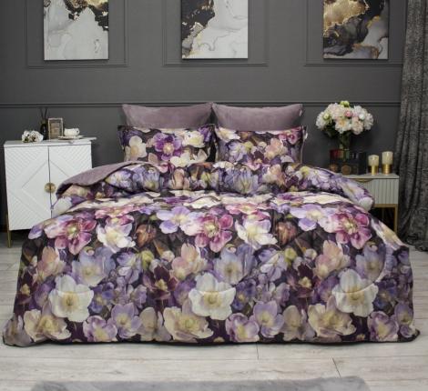 Постельное белье с одеялом "Kazanov.A."Монро (пыльная роза бургунди) Велюр/Egypt Cotton, Евро