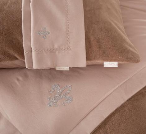 Постельное белье с одеялом "Kazanov.A." Lindor Fluffy (карамель) Велюр/Egypt Cotton, Евро