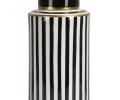 Ваза с крышкой "CANNISTER" (черно-белый) керамика, высота 37,5 см