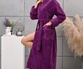 Халат женский трига с капюшоном "AMBIELLA A-1215" лиловый, S/M