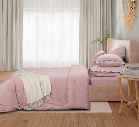 Постельное бельё Sharmes "Rustic melange" 1,5 спальный, розовый