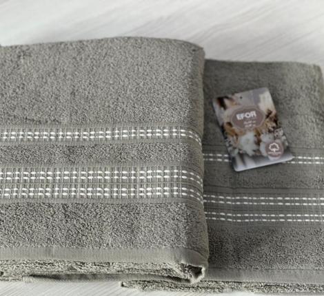 Набор махровых полотенец EFOR &quot;FITILI BORDUR&quot; (50*90;70*140), зеленый