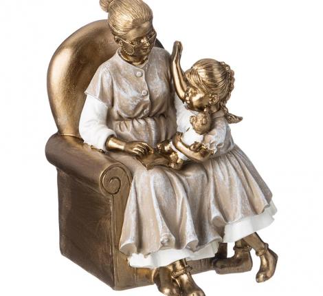 Статуэтка "БАБУШКА С ВНУЧКОЙ", 12,5*10,5*15,5 см
