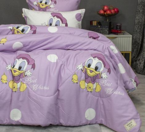 Постельное белье с одеялом "Kazanov.A." Дональд (жемчуг лиловый) Сатин, 1,5 спальный