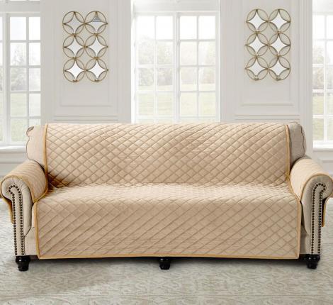 Накидка на диван "Karteks" 90х210 Ромбы, серо-бежевый