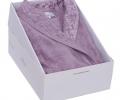Халат женский махровый с кружевом Maison D'or "LAURETTE" (фиолетовый), XXXL(54)-XXXXL(56)