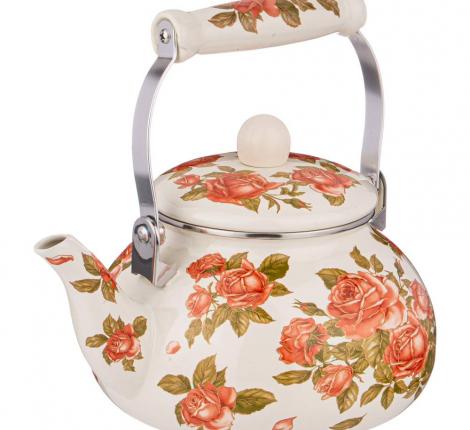 Чайник эмалированный "КОРЕЙСКАЯ РОЗА", 2,5 л