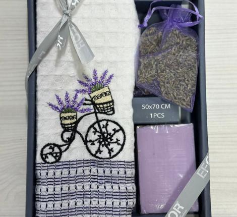 Набор салфеток EFOR (1шт) (50*70) с мылом и саше, лаванда сиреневый