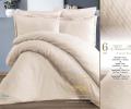 Постельное белье Efor Satin Gizgili "ECENUR PS06" (кремовый), Евро