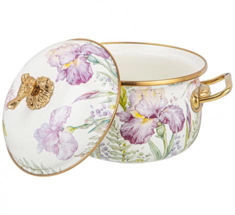 Кастрюля эмалированная с крышкой "IRISES", 2,1 л