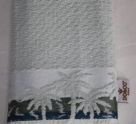 Полотенце махровое с бахромой "DO&CO" Жакард 70х140 (1/1 ) PALMIYE, светло-зелёный