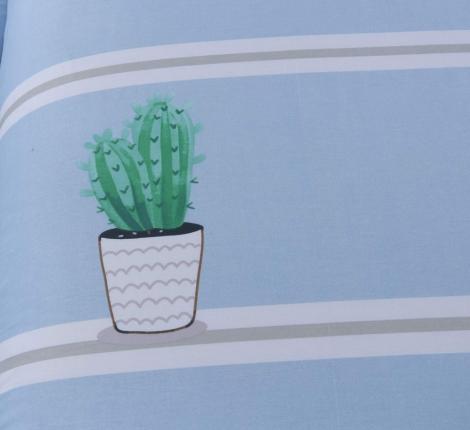 Постельное белье детское "Sofi de Marko" Кактус (голубой) Сатин, 1,5 спальный